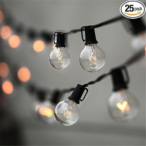 String Lights, LED 25Ft G40 Globe String Lights with Bulbs-UL Listd for Indoor - Picture 7 of 7